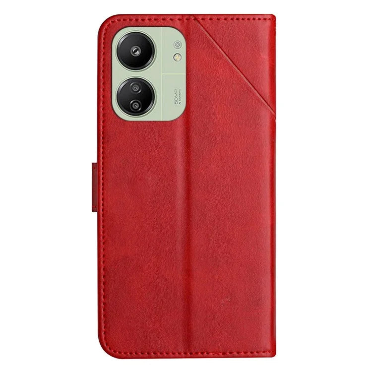 For Xiaomi Redmi 13C 4G / 5G / Poco C65 4G Case Lines Imprinted Leather Wallet Cover
