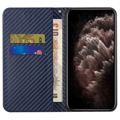 For Samsung Galaxy A15 5G Wallet Case Carbon Fiber Texture Leather Phone Cover