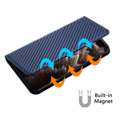 For Samsung Galaxy A15 5G Wallet Case Carbon Fiber Texture Leather Phone Cover
