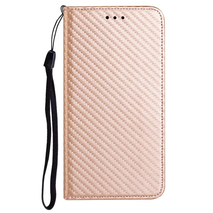 For Samsung Galaxy A15 5G Wallet Case Carbon Fiber Texture Leather Phone Cover