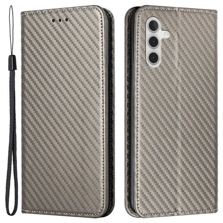 For Samsung Galaxy A15 5G Wallet Case Carbon Fiber Texture Leather Phone Cover