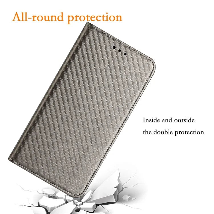 For Samsung Galaxy A15 5G Wallet Case Carbon Fiber Texture Leather Phone Cover