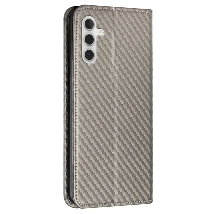 For Samsung Galaxy A15 5G Wallet Case Carbon Fiber Texture Leather Phone Cover