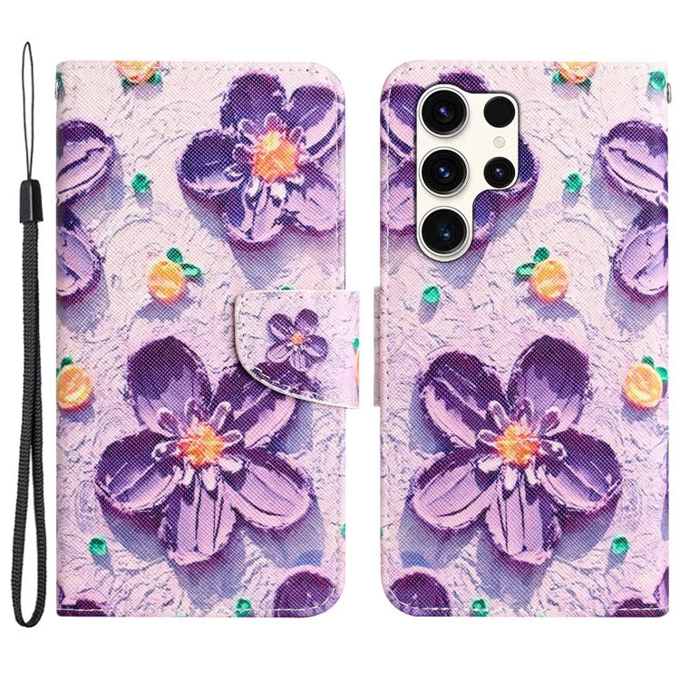 For Samsung Galaxy S24 Ultra Case Pattern Printing Phone Cover with Wallet