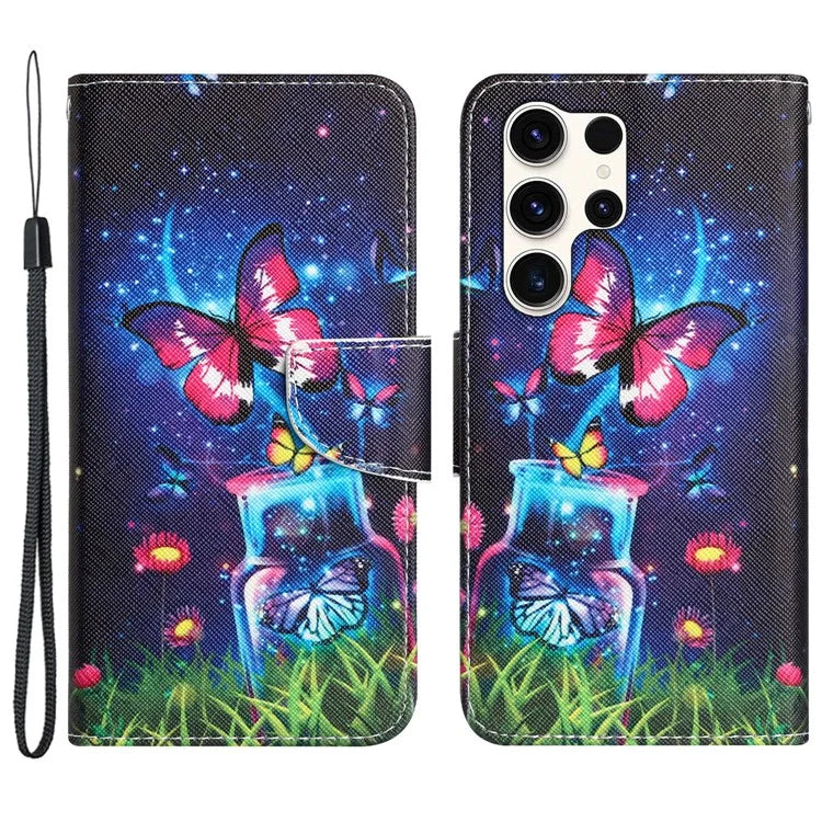 For Samsung Galaxy S24 Ultra Case Pattern Printing Phone Cover with Wallet