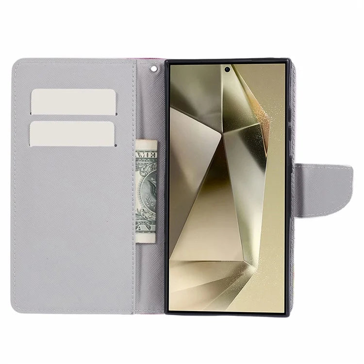 For Samsung Galaxy S24 Ultra Case Pattern Printing Phone Cover with Wallet