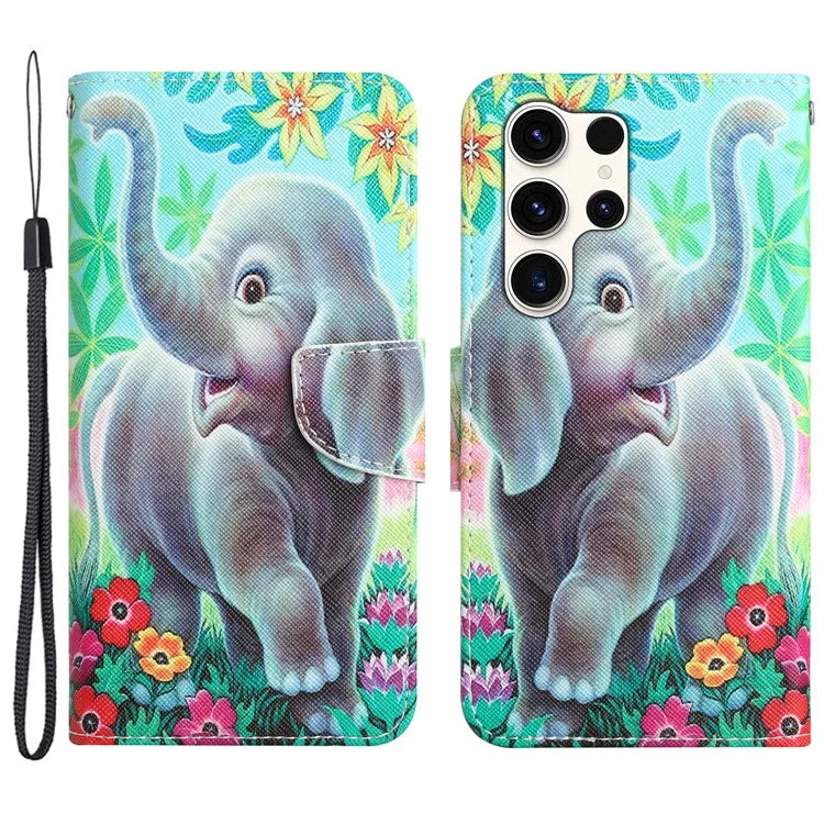 For Samsung Galaxy S24 Ultra Case Pattern Printing Phone Cover with Wallet