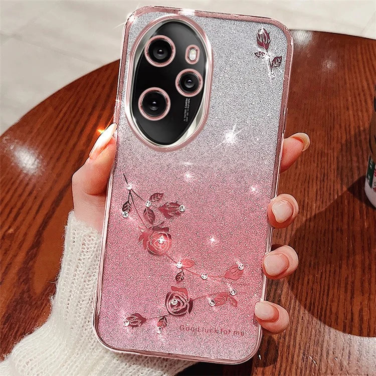 KADEM For Honor 100 Pro 5G Cell Phone Case Flower Pattern Gradient TPU Back Cover