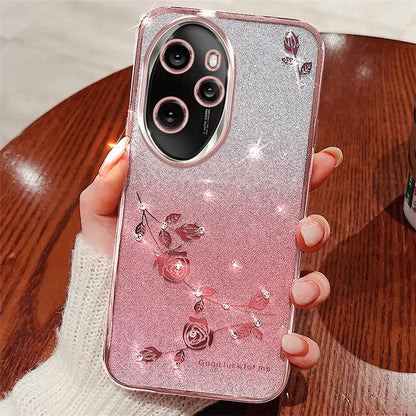 KADEM For Honor 100 Pro 5G Cell Phone Case Flower Pattern Gradient TPU Back Cover