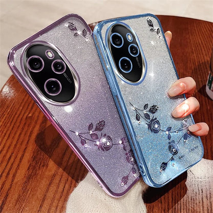 KADEM For Honor 100 Pro 5G Cell Phone Case Flower Pattern Gradient TPU Back Cover