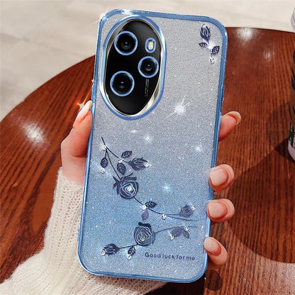 KADEM For Honor 100 Pro 5G Cell Phone Case Flower Pattern Gradient TPU Back Cover