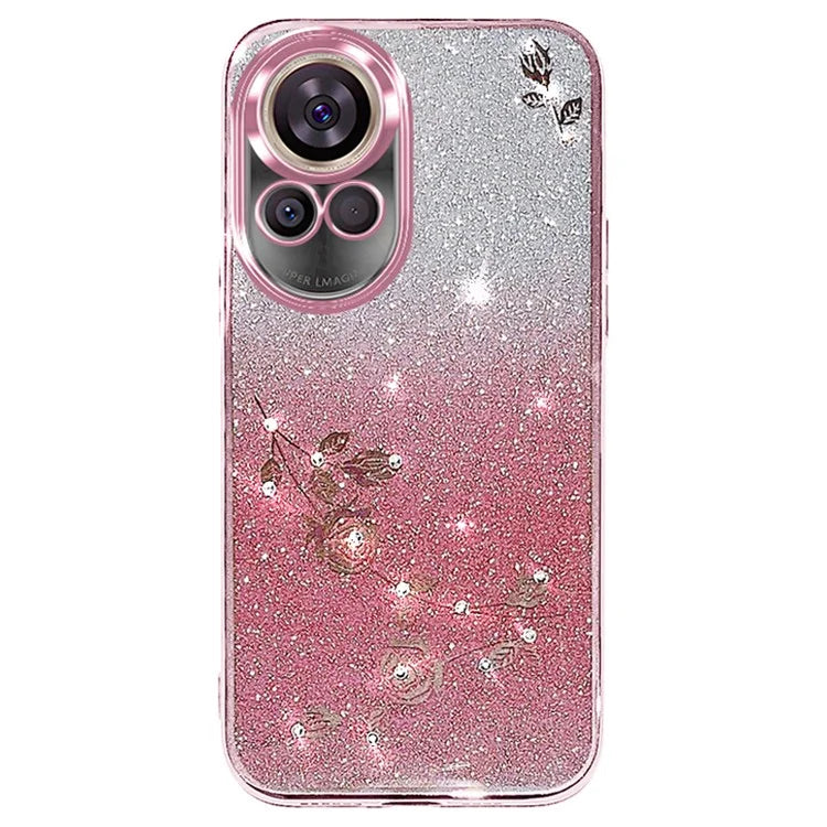 KADEM For Huawei nova 12 5G Cell Phone Case Flower Pattern TPU Gradient Cover with Strap