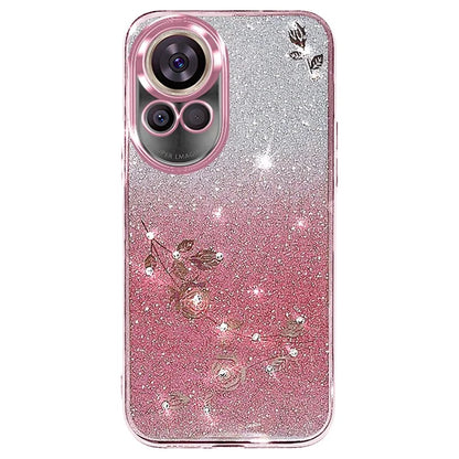 KADEM For Huawei nova 12 5G Cell Phone Case Flower Pattern TPU Gradient Cover with Strap