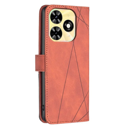 BINFEN COLOR BF05 For Transsion Tecno Spark 20C Case Stand Wallet Geometric Line Leather Cover