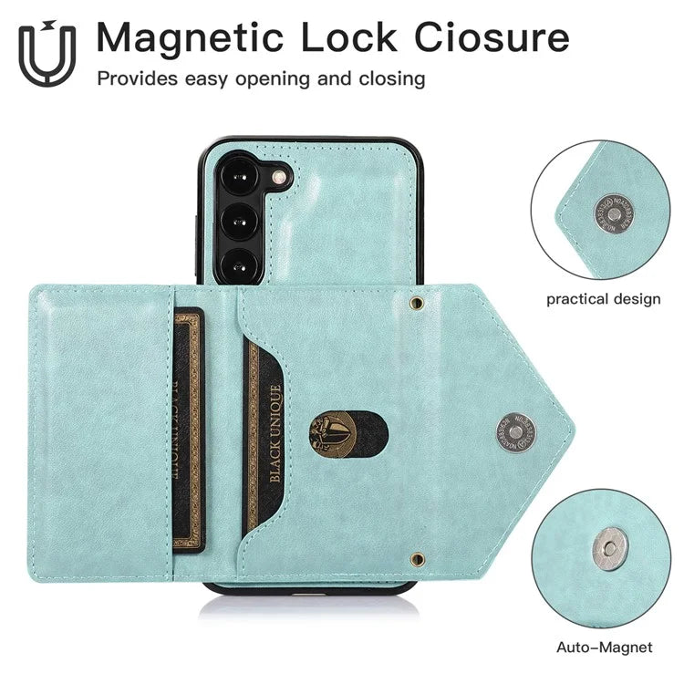 For Samsung Galaxy A14 5G / 4G Case Card Holder Kickstand PU Leather+TPU Crossbody Cover
