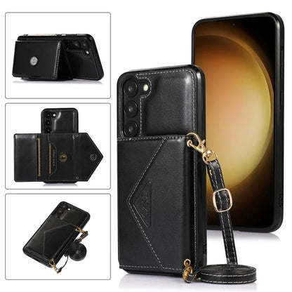 For Samsung Galaxy A14 5G / 4G Case Card Holder Kickstand PU Leather+TPU Crossbody Cover