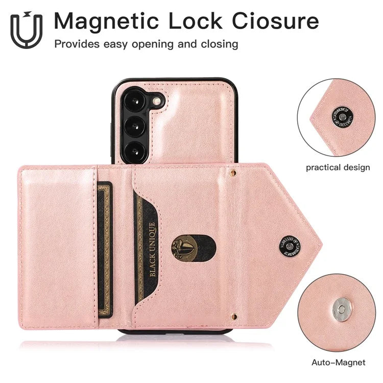 For Samsung Galaxy A14 5G / 4G Case Card Holder Kickstand PU Leather+TPU Crossbody Cover
