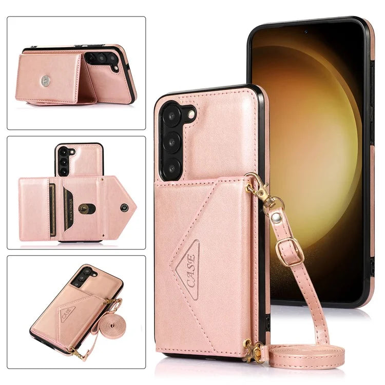 For Samsung Galaxy A14 5G / 4G Case Card Holder Kickstand PU Leather+TPU Crossbody Cover