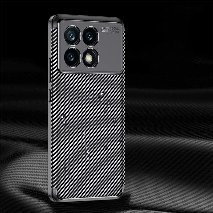 For Xiaomi Redmi K70E 5G / Poco X6 Pro 5G TPU Phone Case Carbon Fiber Texture Fingerprint Prevention Cover