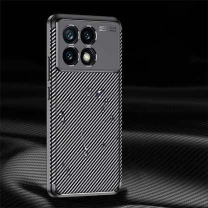For Xiaomi Redmi K70E 5G / Poco X6 Pro 5G TPU Phone Case Carbon Fiber Texture Fingerprint Prevention Cover