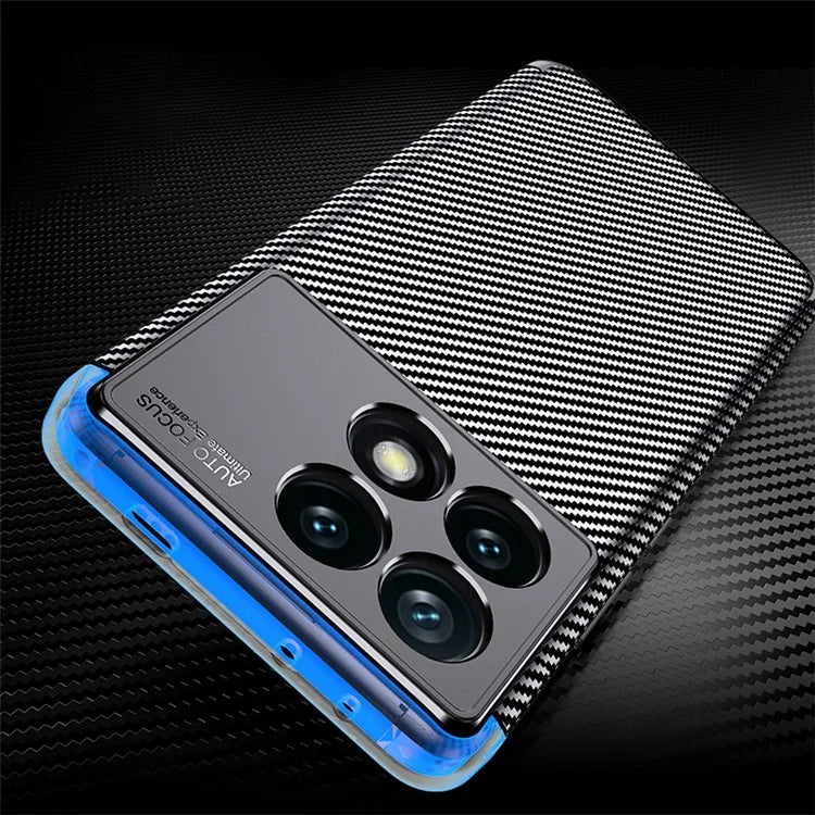 For Xiaomi Redmi K70E 5G / Poco X6 Pro 5G TPU Phone Case Carbon Fiber Texture Fingerprint Prevention Cover