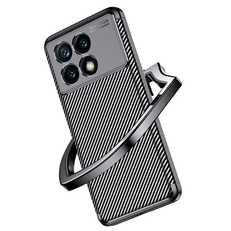For Xiaomi Redmi K70E 5G / Poco X6 Pro 5G TPU Phone Case Carbon Fiber Texture Fingerprint Prevention Cover