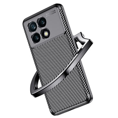For Xiaomi Redmi K70E 5G / Poco X6 Pro 5G TPU Phone Case Carbon Fiber Texture Fingerprint Prevention Cover