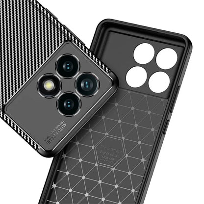 For Xiaomi Redmi K70E 5G / Poco X6 Pro 5G TPU Phone Case Carbon Fiber Texture Fingerprint Prevention Cover