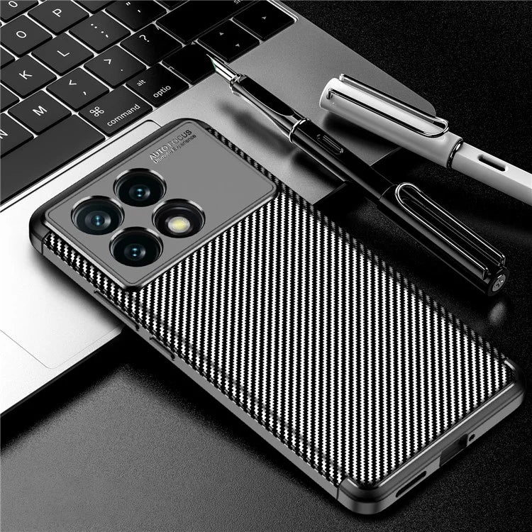 For Xiaomi Redmi K70 Pro 5G / K70 5G TPU Case Carbon Fiber Texture Camera Protection Phone Cover