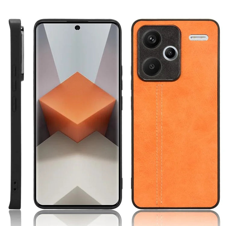 For Xiaomi Redmi Note 13 Pro+ 5G Phone Case Cowhide Texture Impact Absorption Cover