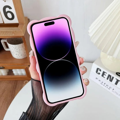 For iPhone 15 Pro Case Solid Color Bear Shape Soft TPU Rubberized Phone Cover
