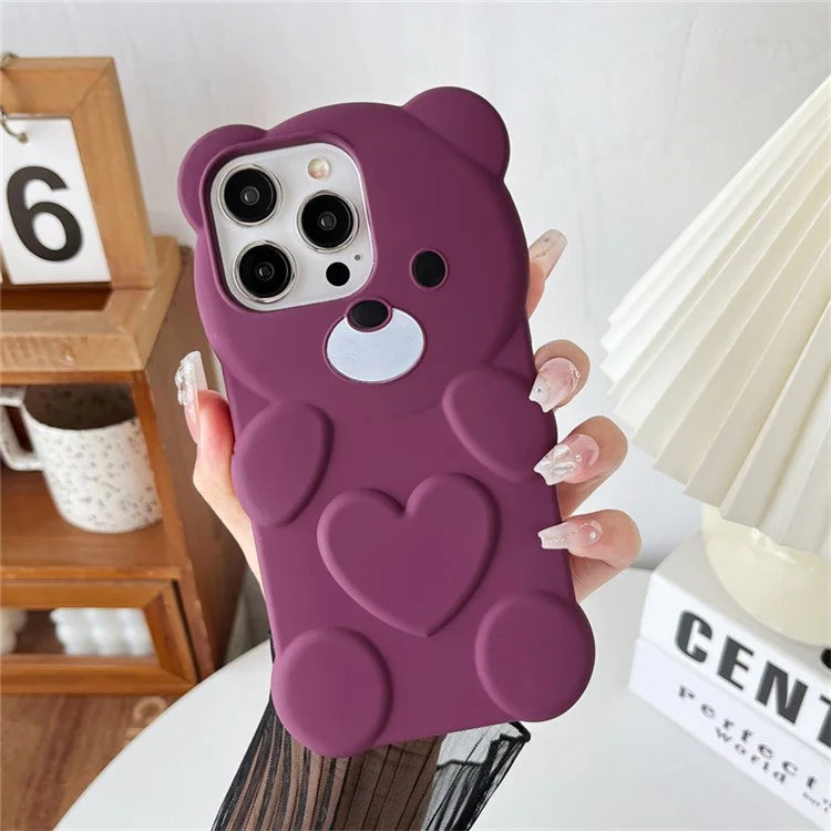 For iPhone 15 Pro Max Cell Phone Case Soft TPU Rubberized Solid Color Protective Shell