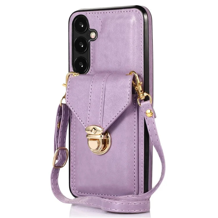 For Samsung Galaxy A14 5G / 4G Case Shockproof Phone Cover Card Holder PU Leather+TPU Phone Shell