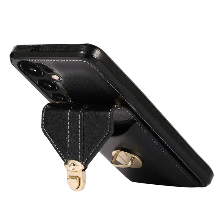 For Samsung Galaxy A14 5G / 4G Case Shockproof Phone Cover Card Holder PU Leather+TPU Phone Shell