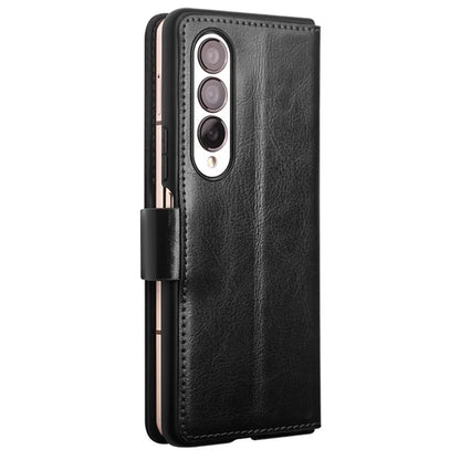 QIALINO For Samsung Galaxy Z Fold4 5G Genuine Cow Leather Case Wallet Magnetic Phone Cover