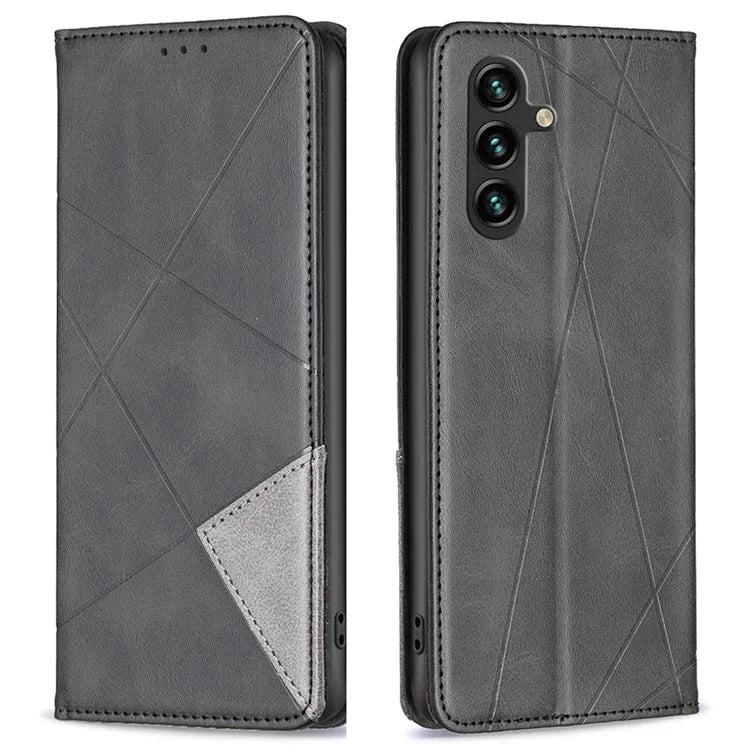 For Samsung Galaxy A55 5G Case Anti-Scratch Card Holder Magnetic PU Leather Cover