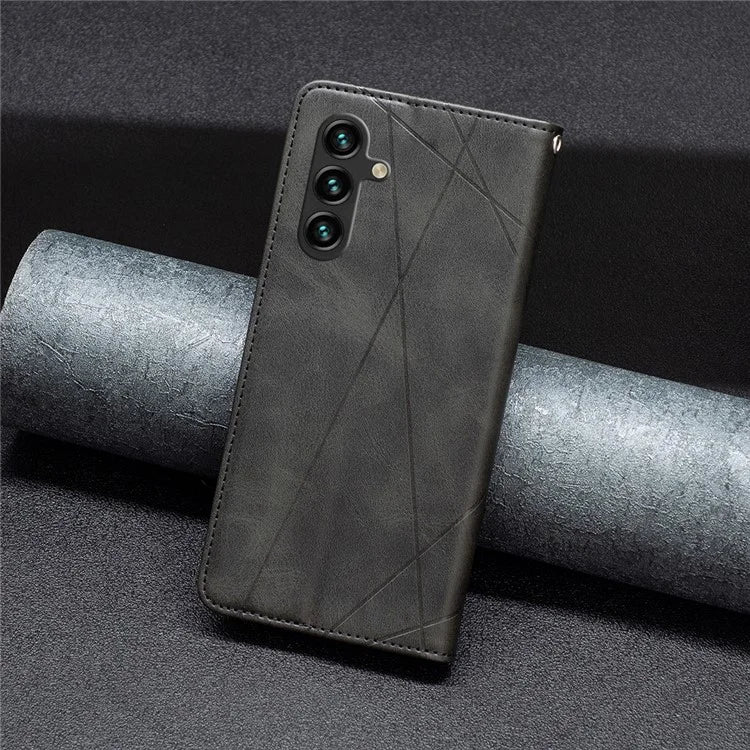 For Samsung Galaxy A55 5G Case Anti-Scratch Card Holder Magnetic PU Leather Cover