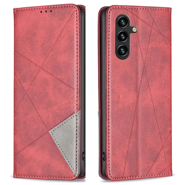 For Samsung Galaxy A55 5G Case Anti-Scratch Card Holder Magnetic PU Leather Cover
