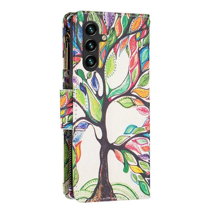 BF03 For Samsung Galaxy A55 5G Leather Case Magnetic Zipper Flip Phone Cover