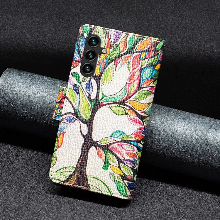 BF03 For Samsung Galaxy A55 5G Leather Case Magnetic Zipper Flip Phone Cover
