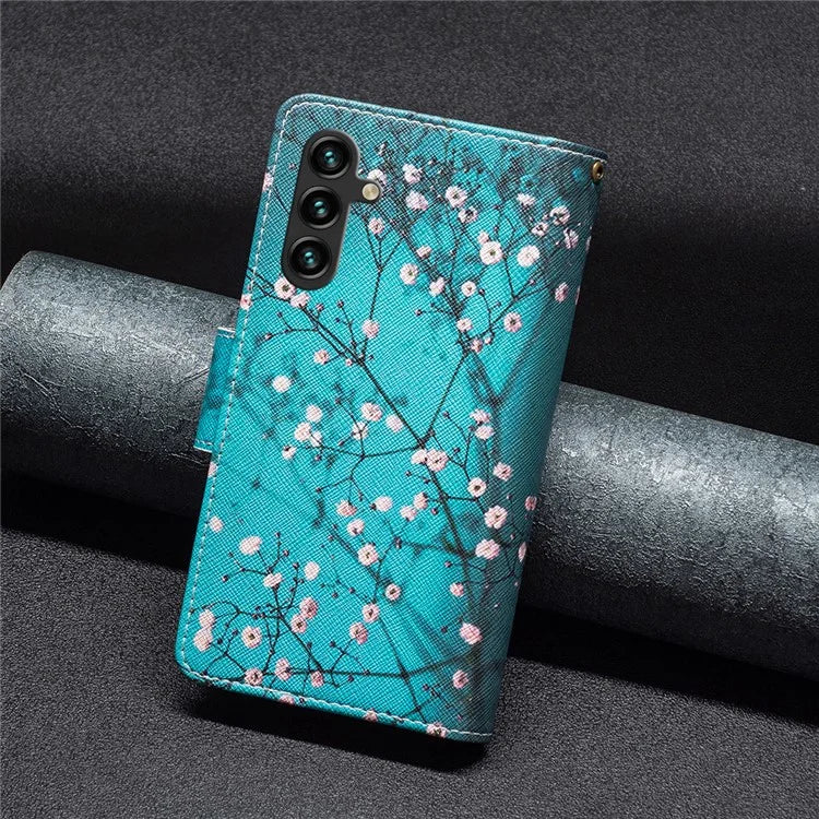 BF03 For Samsung Galaxy A55 5G Leather Case Magnetic Zipper Flip Phone Cover