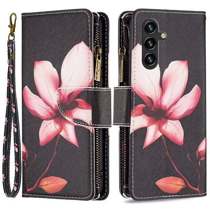 BF03 For Samsung Galaxy A55 5G Leather Case Magnetic Zipper Flip Phone Cover