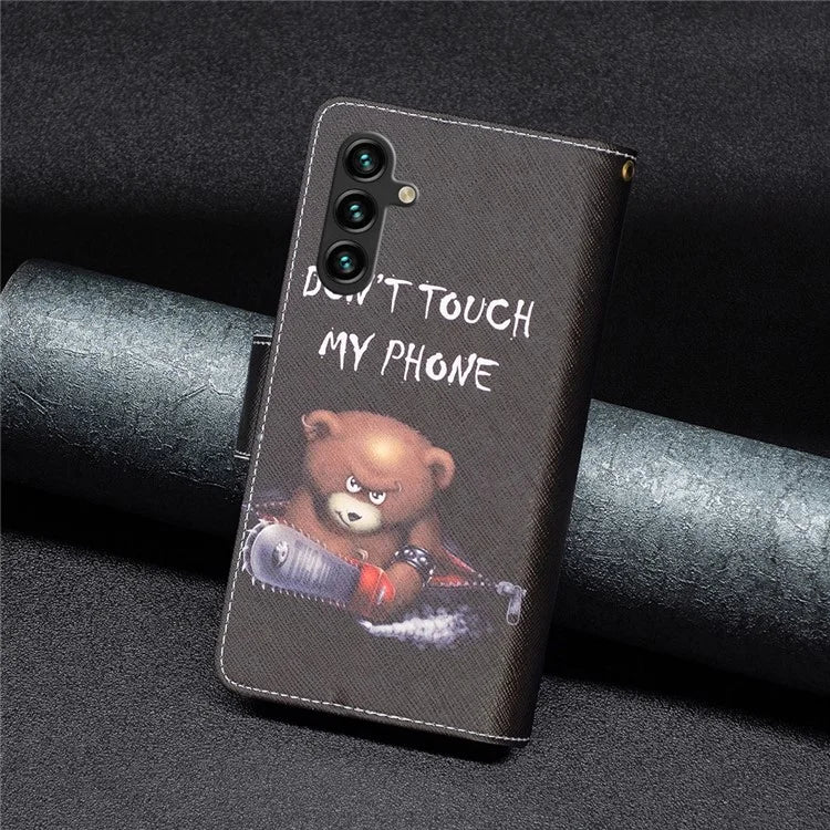 BF03 For Samsung Galaxy A55 5G Leather Case Magnetic Zipper Flip Phone Cover