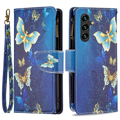 BF03 For Samsung Galaxy A55 5G Leather Case Magnetic Zipper Flip Phone Cover