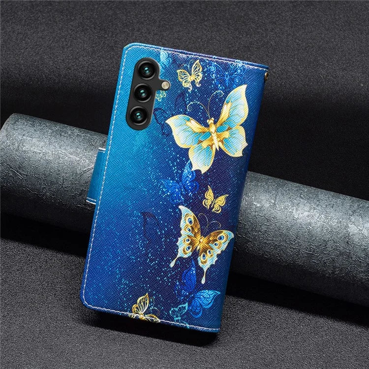 BF03 For Samsung Galaxy A55 5G Leather Case Magnetic Zipper Flip Phone Cover