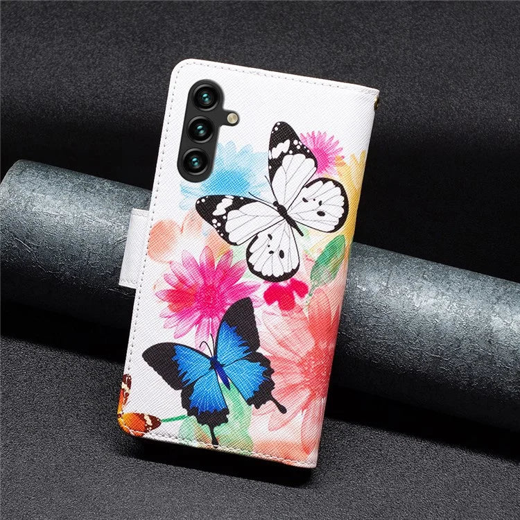 BF03 For Samsung Galaxy A55 5G Leather Case Magnetic Zipper Flip Phone Cover