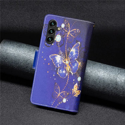BF03 For Samsung Galaxy A55 5G Leather Case Magnetic Zipper Flip Phone Cover