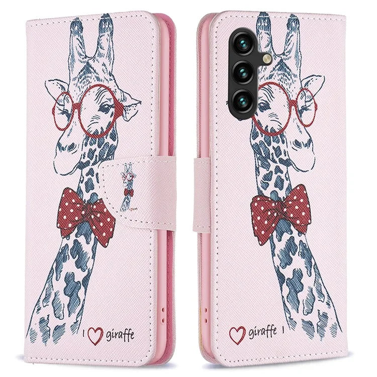 For Samsung Galaxy A55 5G PU Leather Flip Cover Pattern Printing Phone Case