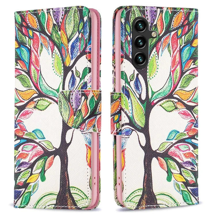For Samsung Galaxy A55 5G PU Leather Flip Cover Pattern Printing Phone Case