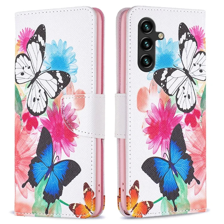 For Samsung Galaxy A55 5G PU Leather Flip Cover Pattern Printing Phone Case